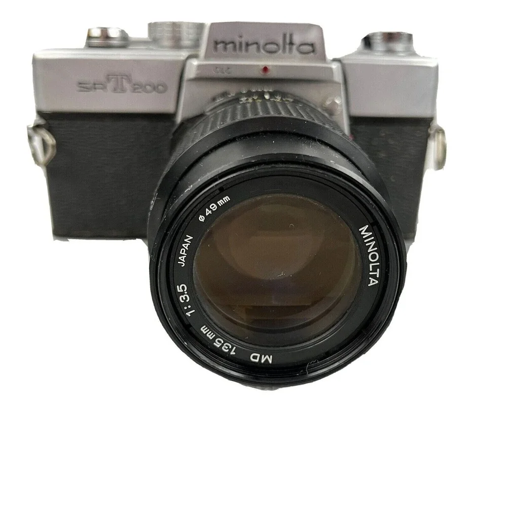 Minolta‎ SRT 200 Vintage Camera 35mm Film With 135mm F/3.5 Lens Tested & Works